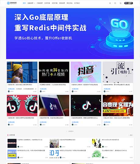 响应式文章知识付费购买网站